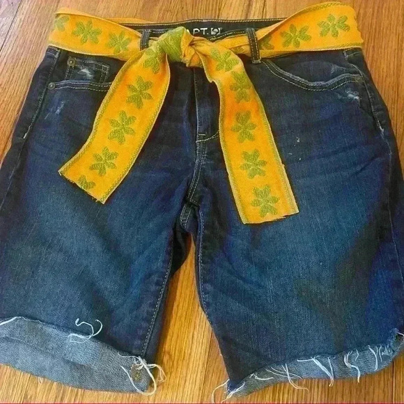 Apt. 9 denim shorts with embroidered belt - Picture 2 of 7